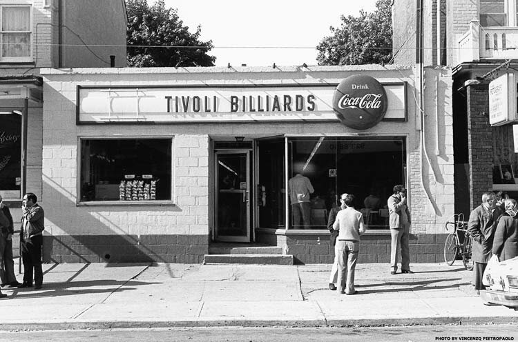 The Tivoli Billiards Hall on Augusta and the Brazil Restaurant on Nassau were gathering places and informal hiring halls for Portuguese men during the 1960s. Photo taken in 1969. - Photo courtesy: Vincenzo Pietropaolo